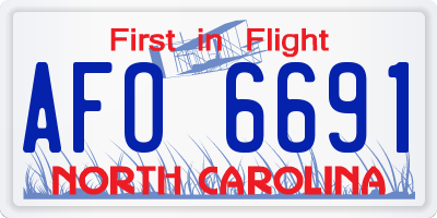 NC license plate AFO6691