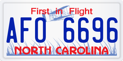 NC license plate AFO6696