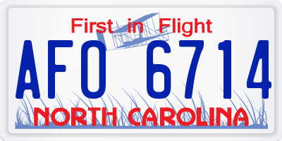 NC license plate AFO6714