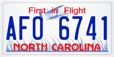 NC license plate AFO6741
