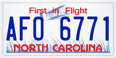 NC license plate AFO6771