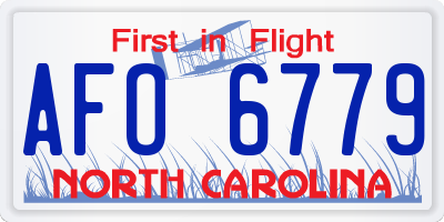 NC license plate AFO6779