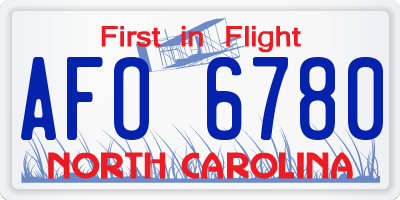 NC license plate AFO6780