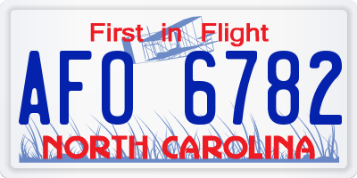 NC license plate AFO6782