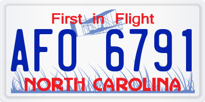 NC license plate AFO6791