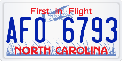 NC license plate AFO6793