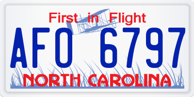 NC license plate AFO6797