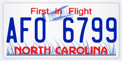 NC license plate AFO6799