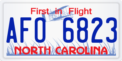 NC license plate AFO6823