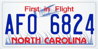 NC license plate AFO6824