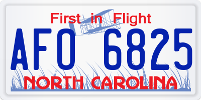 NC license plate AFO6825