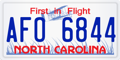 NC license plate AFO6844