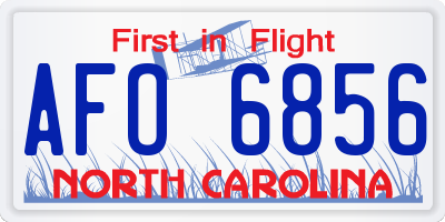 NC license plate AFO6856