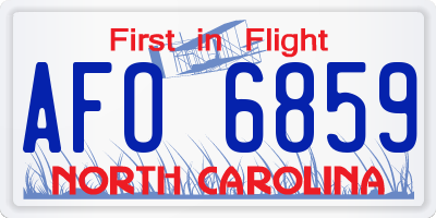 NC license plate AFO6859