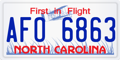 NC license plate AFO6863