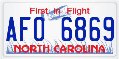 NC license plate AFO6869