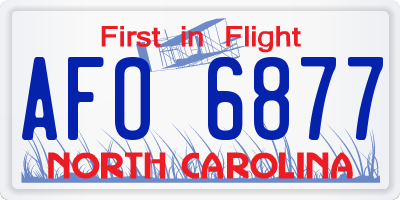 NC license plate AFO6877