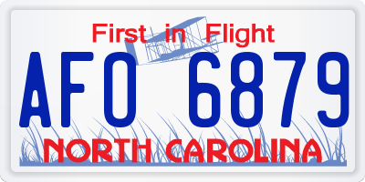 NC license plate AFO6879