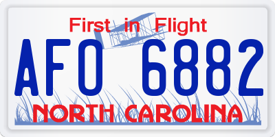NC license plate AFO6882