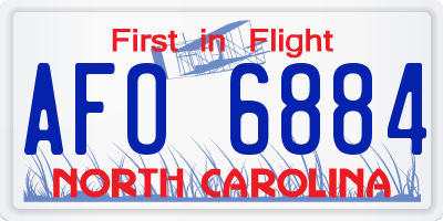 NC license plate AFO6884
