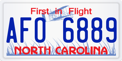 NC license plate AFO6889