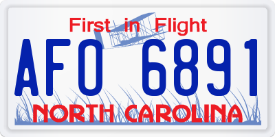 NC license plate AFO6891