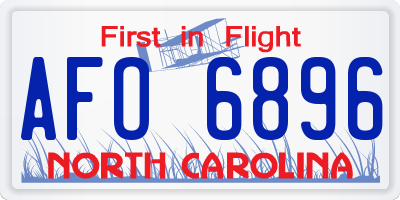 NC license plate AFO6896