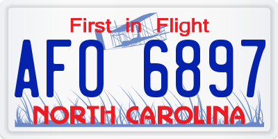 NC license plate AFO6897