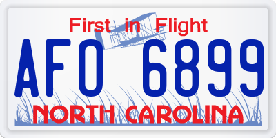 NC license plate AFO6899