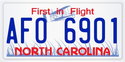 NC license plate AFO6901