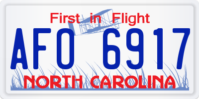 NC license plate AFO6917