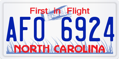 NC license plate AFO6924