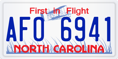 NC license plate AFO6941