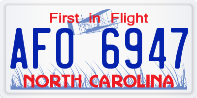 NC license plate AFO6947
