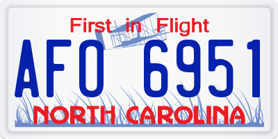 NC license plate AFO6951