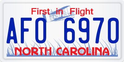 NC license plate AFO6970