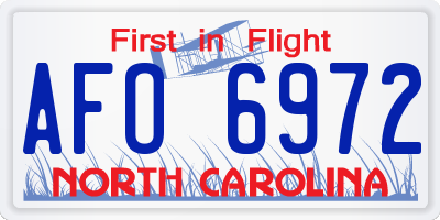 NC license plate AFO6972