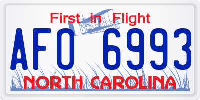 NC license plate AFO6993