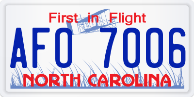 NC license plate AFO7006