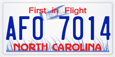 NC license plate AFO7014