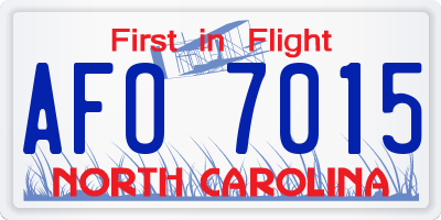 NC license plate AFO7015