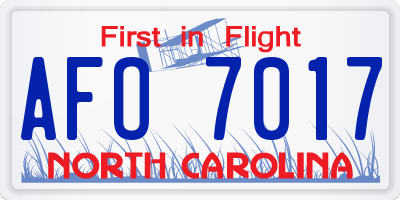 NC license plate AFO7017