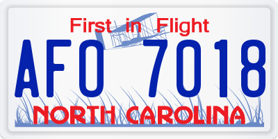 NC license plate AFO7018