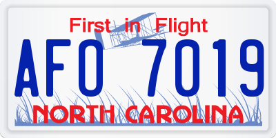 NC license plate AFO7019