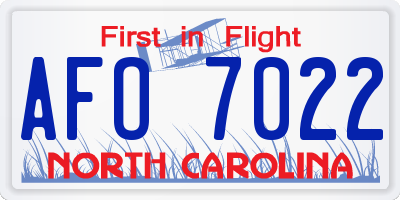 NC license plate AFO7022