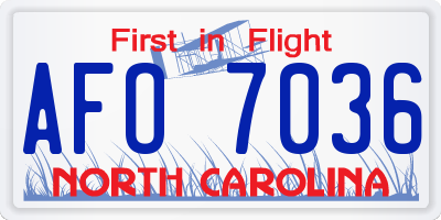 NC license plate AFO7036