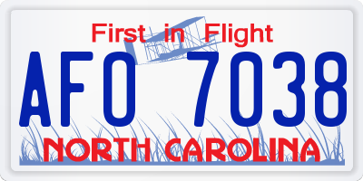 NC license plate AFO7038