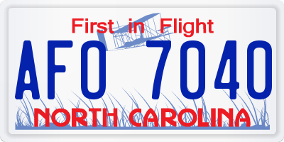 NC license plate AFO7040