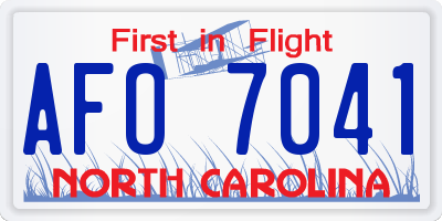 NC license plate AFO7041