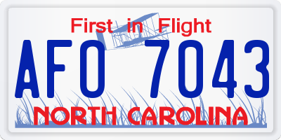 NC license plate AFO7043